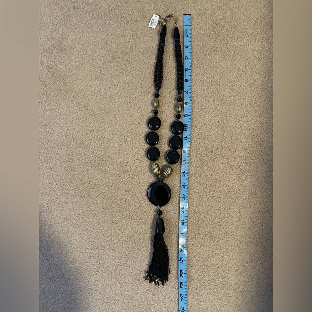 Black and Gold Beaded Necklace